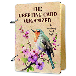 Птица 1 набор деревянных 2-кольцо папка-регистратор открытки фотоальбома обложка, с кольцами на петлях из железа с вкладными листами 2шт., птица, Обложка фотоальбома: 240x160x25мм, отверстие : 5 мм, 2 шт / комплект