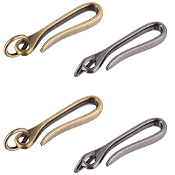(52) Непрозрачная лаванда 4 шт. 2 цвета застежки-крючки из сплава в тибетском стиле, с прыжковых колец, для изготовления брелка, разноцветные, 49.5x12.5x6 мм, отверстие : 13 мм, 2 шт / цвет