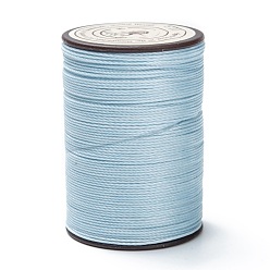 Светло-Синий Круглая вощеная нить из полиэстера, микро шнур макраме, витой шнур, для шитья кожи, голубой, 0.55 мм, около 131.23 ярдов (120 м) / рулон