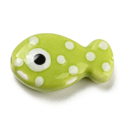 Fish Фарфоровые бусины ручной работы, яркие глазированный фарфор, рыба, 11x19x6.5 мм, отверстие : 2 мм