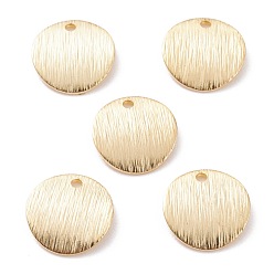 Настоящее золото 24K Латунь прелести, плоско-круглые, реальный 24 k позолоченный, 10x1 мм, отверстие : 1.2 мм