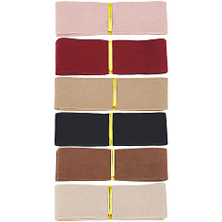 (52) Непрозрачная лаванда 6шт. 6 цвета плоские ленты из искусственной замши, полиэфирная лента для аксессуаров одежды, изготовление лука, с 6 металлическими стяжками из металлической проволоки, разноцветные, 1-1/2 дюйм (37 мм), около 1.09 ярдов (1 м) / шт, 1 шт / цвет