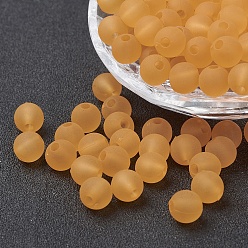 Золотистый Прозрачные акриловые бусины, круглые, матовые, золотые, 12 мм, Отверстие : 2 мм , около 500 шт / 500 г