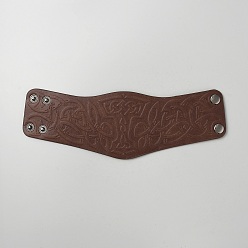 Седло Коричневый Браслет из искусственной кожи с ведьминым узлом и пряжками из сплава, седло коричневый, 9-1/2 дюйм (24.1 см)