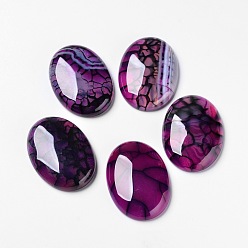 Темно-Розовый Естественный дракон вен кабошоны, плоский зад, овальные, окрашенные, темно-розовыми, 35x25x7 мм