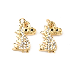Настоящее золото 18K Латунные микро проложить кубического циркония подвески, динозавр прелести, стойки покрытие, долговечный, без кадмия и без свинца, с целью перехода в кольце, реальный 18 k позолоченный, 14.5x10x2 мм, отверстие : 2.4 мм
