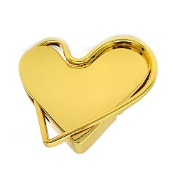Золотой Магнитные замки для сумок из сплава, сердце, золотые, 47x47 мм