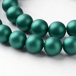 Темно-серый Оболочки нити шарик перлы, матовые, круглые, темно-серый, 10 мм, отверстие : 1 мм, около 40 шт / нитка, 15.7 дюйм