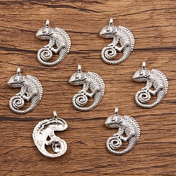 Lizard Сплавочные подвески тибетского стиля, античное серебро, ящерица, 26x19 мм