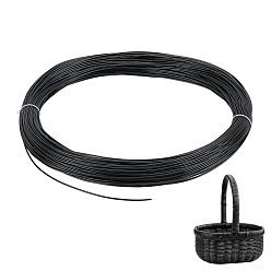 Noir 90cordon rond en rotin plastique de 1 m, panier à meubles de maison à faire soi-même, noir, 2.5mm, environ 98.43 yards (90m)/rouleau