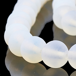 Opalite Opalite Beads Strands, Frosted, Round, 10mm, Hole: 1.2mm, about 36pcs/strand, 14.5~15 inch