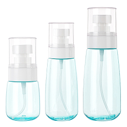 Turquoise 3Pcs 3 Styles PETG Portable Pen Perfume Spray Bottle, with PP Cover, Empty Refillable Bottles, Turquoise, 4x9.2cm, Capacity: 30ml(1.01 fl. oz)