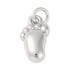 Платина Латунные подвески, след, платина, 14x8.5x5 мм, отверстие : 2 мм