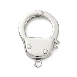Нержавеющая Сталь Цвет 304 из нержавеющей стали пряжки, без никеля , в форме наручников, цвет нержавеющей стали, 25x17.5x3 мм, отверстие : 1.8 мм