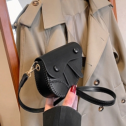 Black DIY PU Leather Lady Bag Making Kits, Shoulder Bags Kit for Beginners, Black, 11x14x6cm