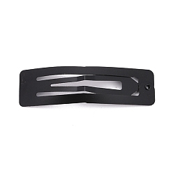 Gunmetal Iron Snap Hair Clips Findings, DIY Hair Accessories Making, Rectangle, Gunmetal, 57x16x1mm, Hole: 1.2mm