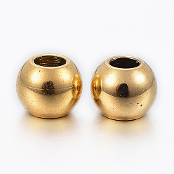 Золотой 304 из нержавеющей стали бусы, рондель, золотые, 5x4 мм, отверстие : 2 мм