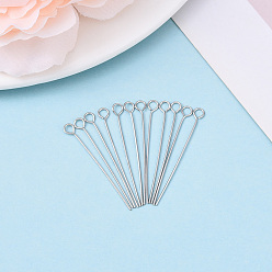 Платинированный Латунные булавки, без никеля , Реальная платина, 30x0.5 мм, отверстие : 2 мм