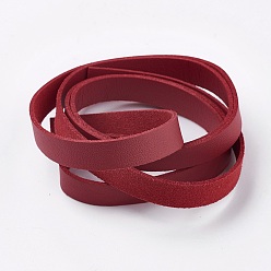 Indian Red Single-sided Flat Faux Suede Cord, Faux Suede Lace, Indian Red, 10x1.5mm, about 1.09 yards(1m)/strand