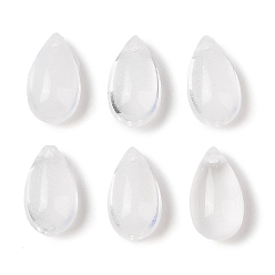 Белый Прозрачные стеклянные амулеты, слеза, белые, 14x8x5.2 мм, отверстие : 1.2 мм, 10 шт / комплект