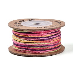 Фиолетовый 30м сегментный окрашенный хлопковый шнур для макраме, круглая плетеная веревка, для настенного крепления, ремесла, Подарочная упаковка, фиолетовые, 1 мм, около 32.81 ярдов (30 м) / рулон