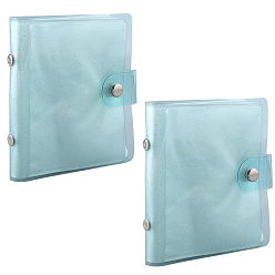 Бледно-бирюзовый 2мини-книжка-держатель для фотокарт из ПВХ, прямоугольные, бледные бирюзовая, 111x102x13.5 мм