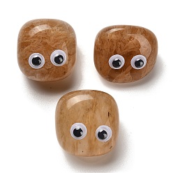 Стеклянный Камень Арбуза Синтетический арбуз камень стекло украшения дисплея, смолой глаза, для домашнего офиса настольный орнамент фэн-шуй, самородки, 14~24x26.5~31.5x16~24.5 мм