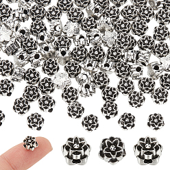 Античное Серебро 100 бусины из сплава в тибетском стиле, цветок, античное серебро, 7.5x8x4 мм, отверстие : 1.2 мм