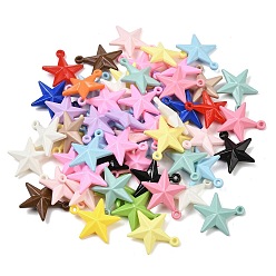 (52) Непрозрачная лаванда Непрозрачные акриловые подвески, звезда, разноцветные, 21.5x19x6 мм, отверстие : 1.4 мм