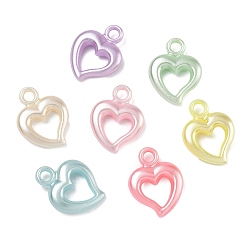 (52) Непрозрачная лаванда Абс пластмассовые жемчужные подвески, шарма сердца, разноцветные, 19.5x15x4.5 мм, отверстие : 3 мм, Около 1315 шт / 500 г