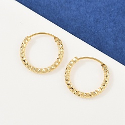 Настоящее золото 24K Серьги-кольца с текстурой латуни, круглые кольца, без свинца и без кадмия, реальный 24 k позолоченный, 14x2 мм