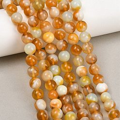 Сэнди Коричневый Ручной работы бусины прядь, имитация нефрита, круглые, песчаный коричневый, 10~10.5 мм, отверстие : 0.5 мм, около 36~38 шт / нитка, 13.98~15.35'' (35.5~39 см)