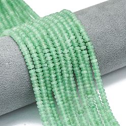 Зеленый Авантюрин Естественный зеленый авантюрин бисер нитей, матовые, рондель, 4x2 мм, отверстие : 0.9 мм, около 167~173 шт / нитка, 15.16''~15.35'' (38.5~39 см)