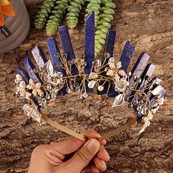 Ляпис-Лазурь Резинки для волос из натурального розового кварца, аксессуары для волос для женщин и девочек, корона, 250x170x50 мм