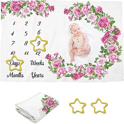 Цветок Детское одеяло из полиэстера с ежемесячной вехой для мальчика и девочки, Одеяло для фотосъемки ребенка, фон для фотосъемки, реквизит, декор, цветок, 1016x1500 мм