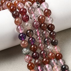 Другие Кварцы Натуральные кварцевые бусины супер семь нитей, круглые, 6.5 мм, отверстие : 0.8 мм, около 61~62 шт / нитка, 15.43'' (39.2 см) ~ 15.67'' (39.8 см)