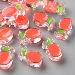 Помидор Прозрачная эмаль акриловая бисера, ананас, помидор, 25x15x9 мм, отверстие : 3.5 мм