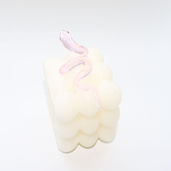 Бледно-Розовый Змея прозрачные стеклянные манжеты кольца, розовый жемчуг, размер США 7 1/4 (17.5 мм)