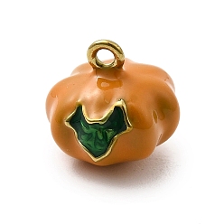 Тыква 304 нержавеющей стальной эмали подвески, ионное покрытие (ip), реальный 18 k позолоченный, тыква, 10.5x11 мм, отверстие : 1.4 мм