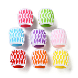 (52) Непрозрачная лаванда Непрозрачные акриловые бусины, ремесла стиль, бусины с большим отверстием, баррель, разноцветные, 12.5x12.5 мм, отверстие : 8 мм, Около 500 шт / 500 г