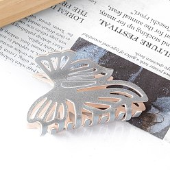 Серебро Заколки для волос из ПВХ в форме бабочки, для женщин девушек, серебряные, 52x87x50 мм