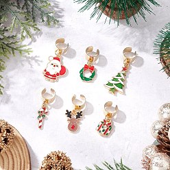 (52) Непрозрачная лаванда 6 шт. рождественские украшения в виде стетоскопа из эмалевого сплава, с 304 фурнитурой из нержавеющей стали, разноцветные, 22~33.5 мм