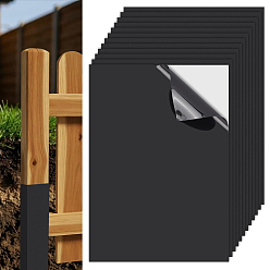 Black PVC Self-adhesive Anti-corrosion Protective Film for Wooden Fences, Rectangle, Black, 433x302x0.5mm, about 12pcs/set