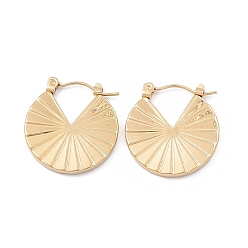 Золотой Ионное покрытие (ip) 304 плоские круглые толстые серьги-кольца из нержавеющей стали для женщин, золотые, 21x20x2 мм, штифты : 0.7 мм