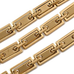 Real 20K Gold Plated 304 цепи прямоугольные звенья нержавеющие, несварные, ионное покрытие (ip), реальный 20 k позолоченный, 16.5x8x1.3 мм