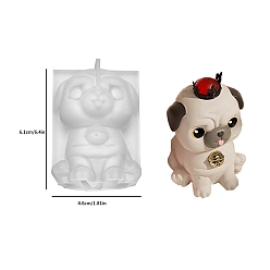 Белый Силиконовая форма для украшения дисплея собаки, формы для литья смолы, для уф-смолы, изготовление изделий из эпоксидной смолы, белые, 61x46 мм