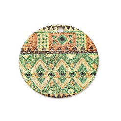 Круглые Геометрические сплав листовой печатный кулон серьги аксессуары, круглые, 20x0.5 мм, отверстие : 1.4 мм