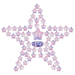 Lilac 100Pcs Spray Painted Glass Beads, with Glitter Powder, Star, Lilac, 8x8.5x4mm, Hole: 1mm
