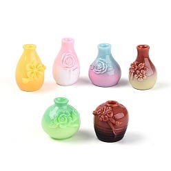 (52) Непрозрачная лаванда Мини-моделирование смолы, бутылка, для кукольных аксессуаров, притворяющихся опорными украшениями, разноцветные, 17.5~24x16~20x15~19 мм