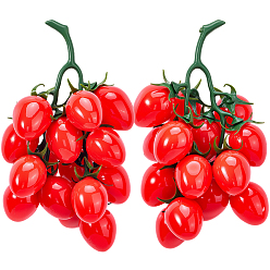 Оранжево-Красный 2шт. пластиковые имитации помидоров черри, искусственные фрукты, для имитации декораций-реквизита, оранжево-красный, 180x110x73 мм